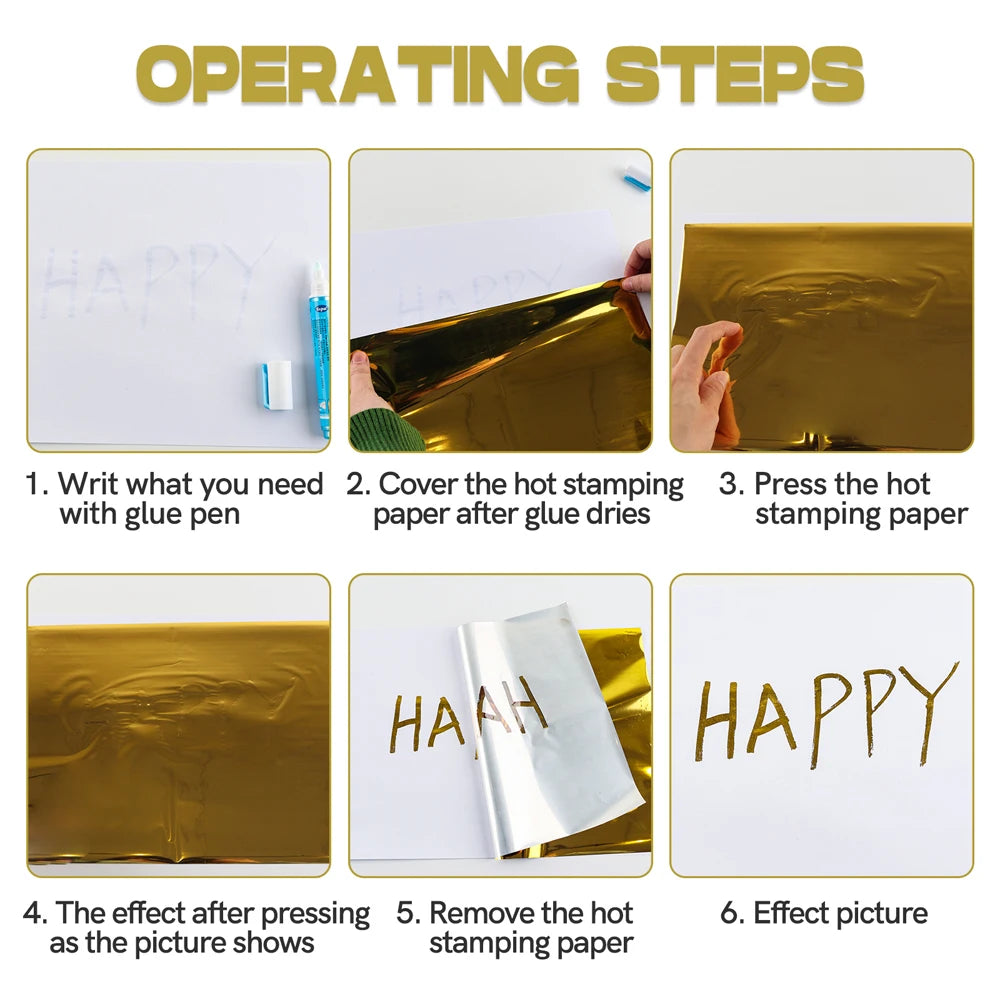 50pcs/pack 20x29cm Toner Hot Stamping Foil Paper A4 Toner Reactive Foil By Laser Printer and Laminator