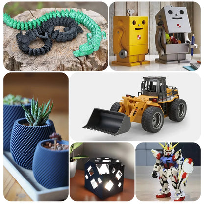 KINGROON 22LBS PETG or PLA filament 3D Printer Filament 10 Rolls 1KG 1.75MM Eco-Friendly Good Toughness Mix Color