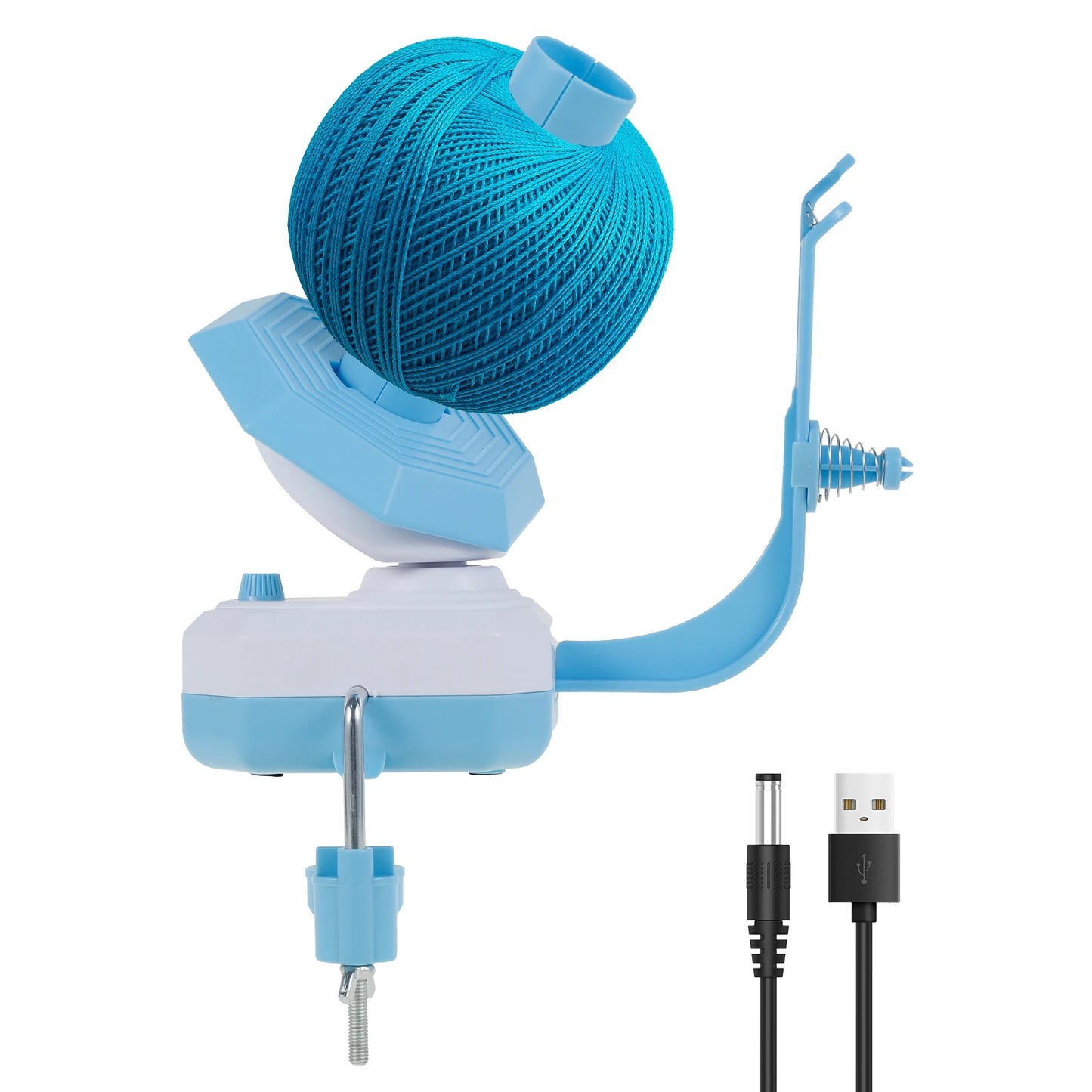 Electric yarn ball winding machine with adjustable speed