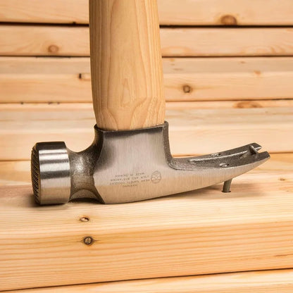 ESTWING Sure Strike California Framing Hammer  25 oz Straight Rip Claw with Milled Face & Hickory Wood Handle  MRW25LM
