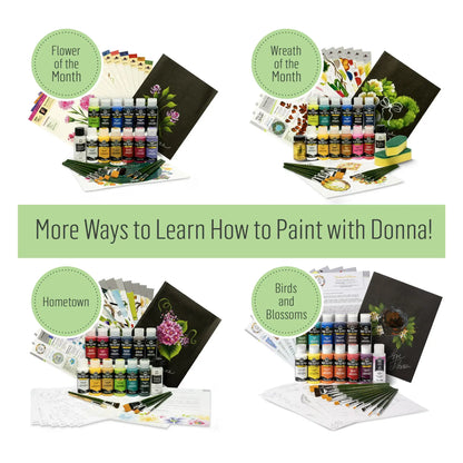 FolkArt One Stroke A-Z Floral Paint Kit, with Acrylic Paint, Brushes, Teaching Guides and a Storage Box