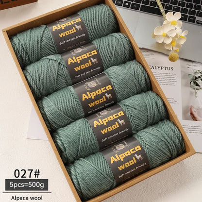 Alpaca Wool Yarn 500g DIY Knitting Kit 245 Stick Needle Thick Warm Yarn