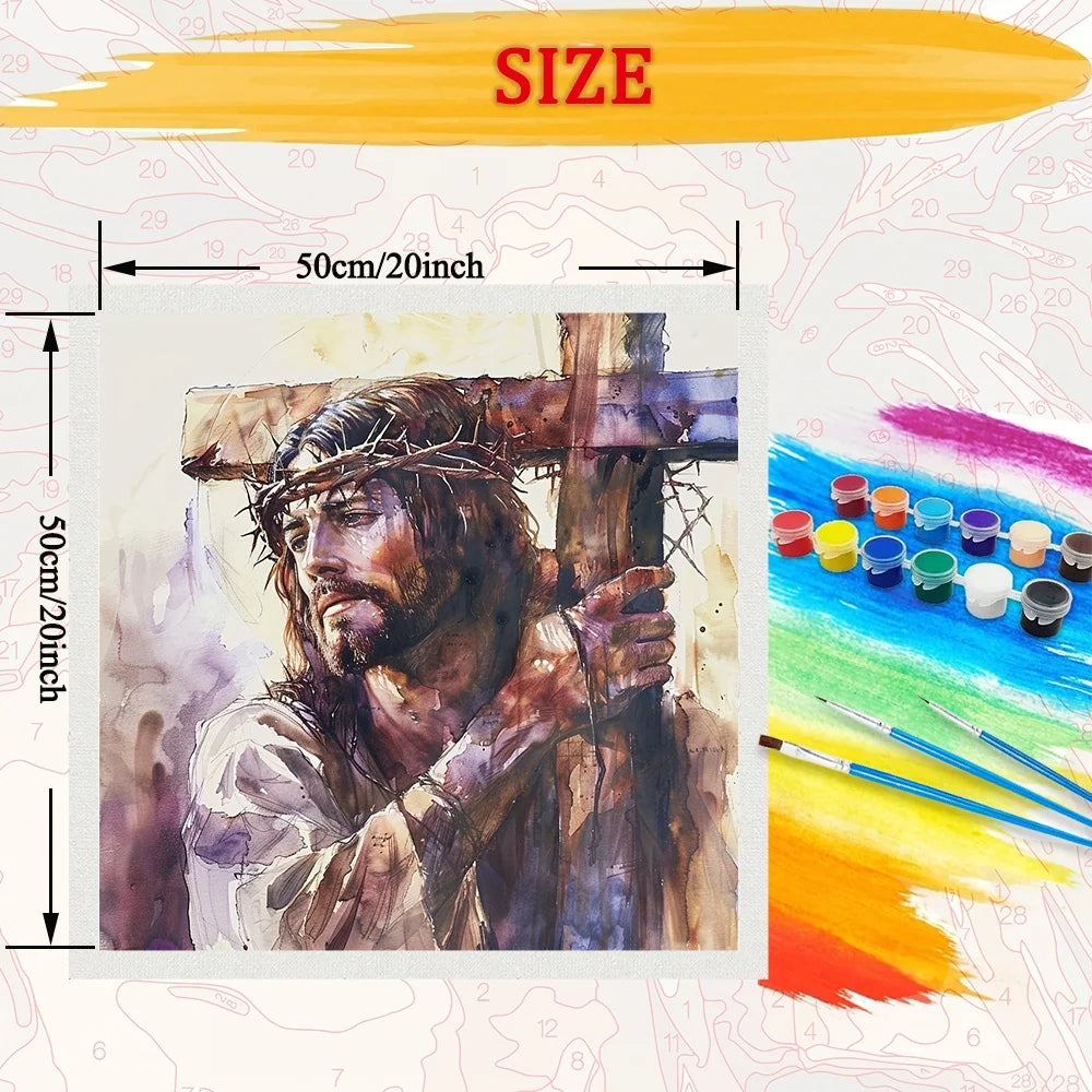 Religious Belief DIY Art Paint By Numbers Kit Hand Painted On Canvas