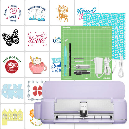 LOKLiK 5 in 1 Vinyl Cutting Machine Smart Cutting Machine Compatible with iOS Android Windows Mac Cuts 100+ Materials