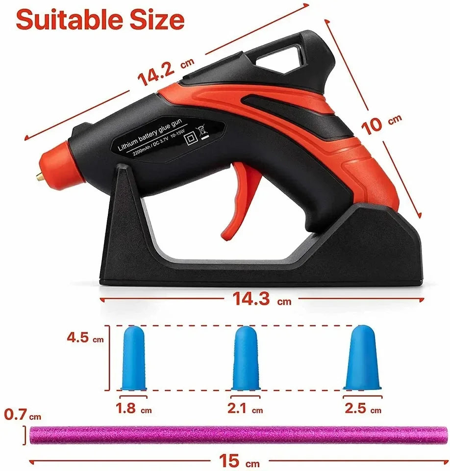 Rechargeable Cordless Mini Hot Melt Glue Gun Kit with 30 Glue Sticks Fast Preheating