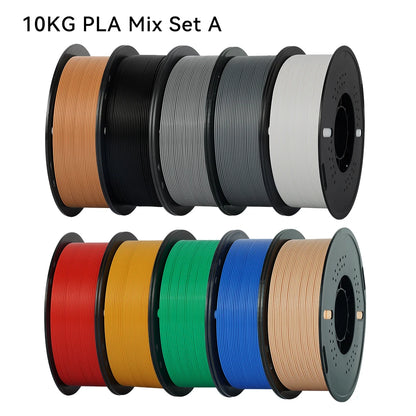 KINGROON 22LBS PETG or PLA filament 3D Printer Filament 10 Rolls 1KG 1.75MM Eco-Friendly Good Toughness Mix Color