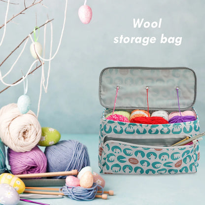 Wool Crochet Hooks Bags Oxford Cloth Knitting Thread Yarn Printing Storage Tote