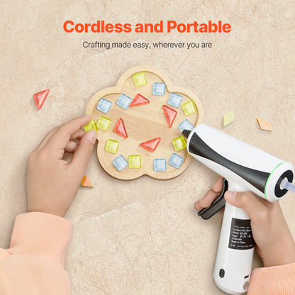 Hot Glue Gun, Rechargeable Cordless, Mini Wireless Kit With 2200mAh Battery, 20 Pcs Glue Sticks