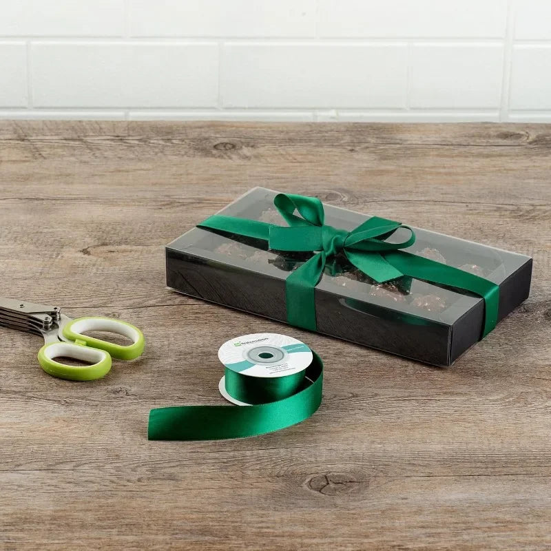 1" Forest Green Satin Ribbon 10 Yards - Single Sided