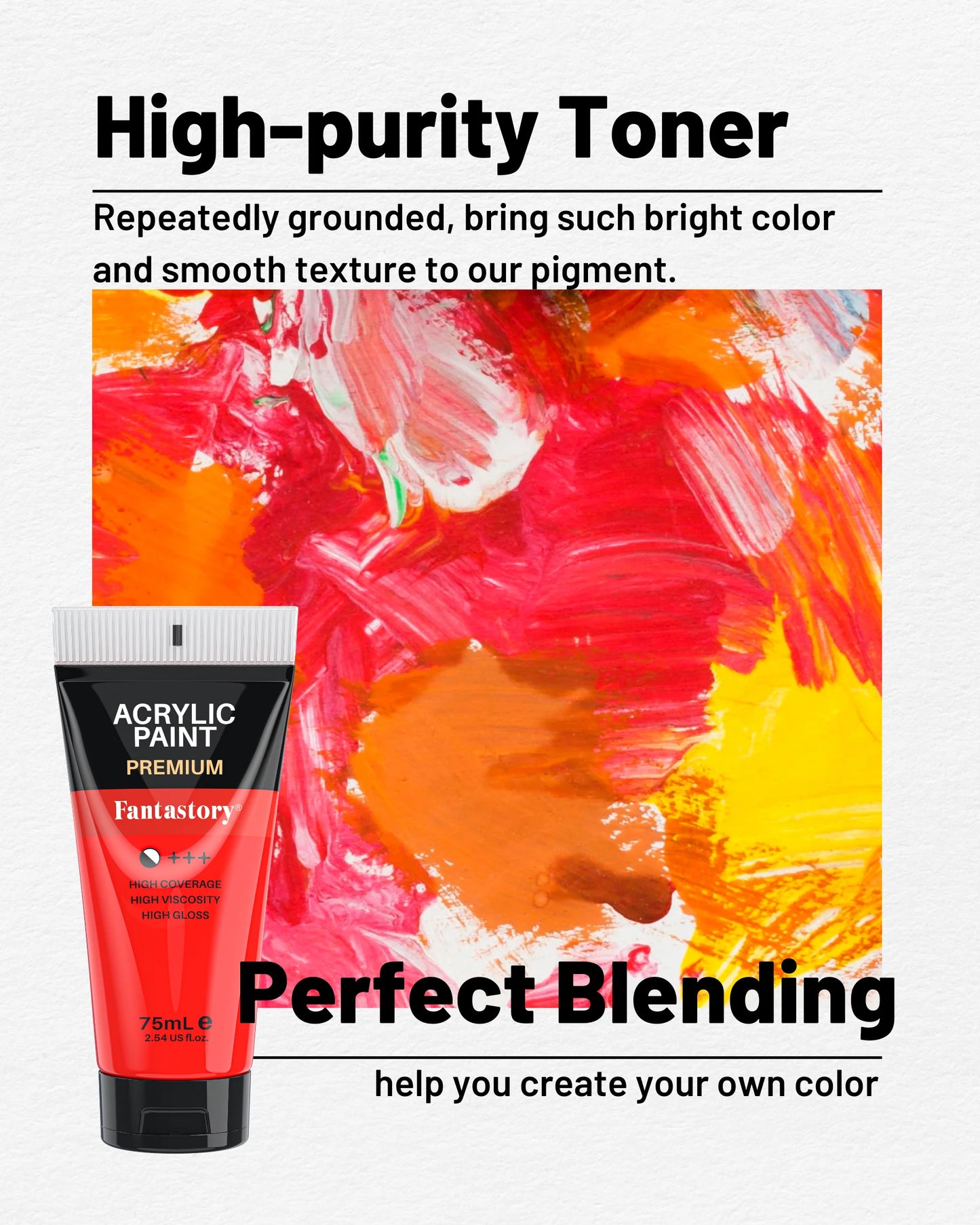 Acrylic Paints 20 oz, 8 Pack (6 Red & 2 White) Tubes, Premium Thick Craft Paints