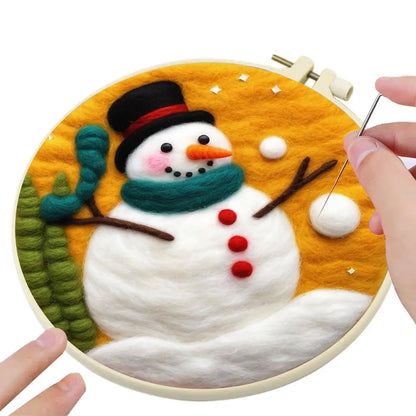 Felting Kits For Beginners Christmas Tree Snowman Hedgehog Handmade Kit Needle Felt Set