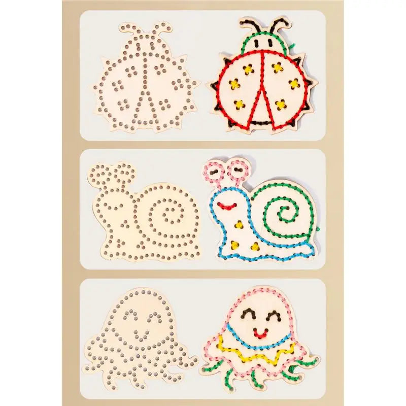 Toddler Sewing Kit Learn To Sew Threading Board Color Recognition Fine Motor Skills