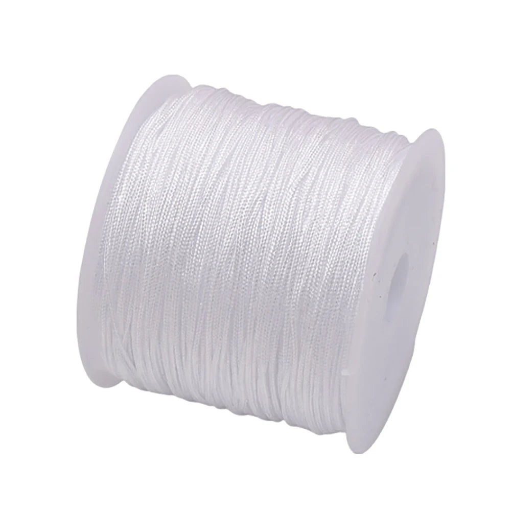 50Yds 0.8mm Crafts Nylon Cord For Jewelry Making Beading Braided Nylon Satin String for Bracelets Rattail Trim Chinese Knot