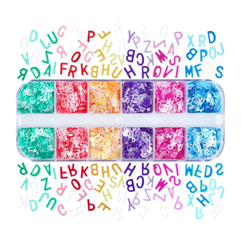 Holographic Letters Resin Sequins Fillers Epoxy Filling Crafts Materials Iridescent Glitter Flakes