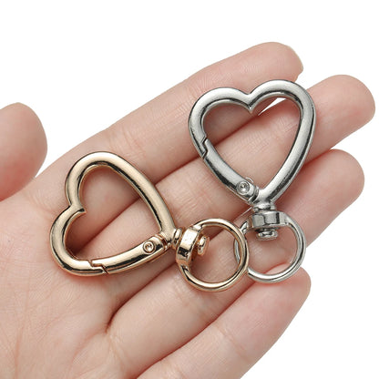 5Pcs Heart Shape Rotation Alloy Lobster Spring Clasps Openable Key Ring Hook Carabiner Connector Dog Chain Buckles DIY Jewelry