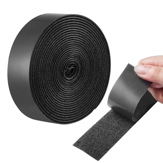 16FT 1.5IN NYLON HOOK AND TAPE SELF ADhesive STRIP ROLL BLACK