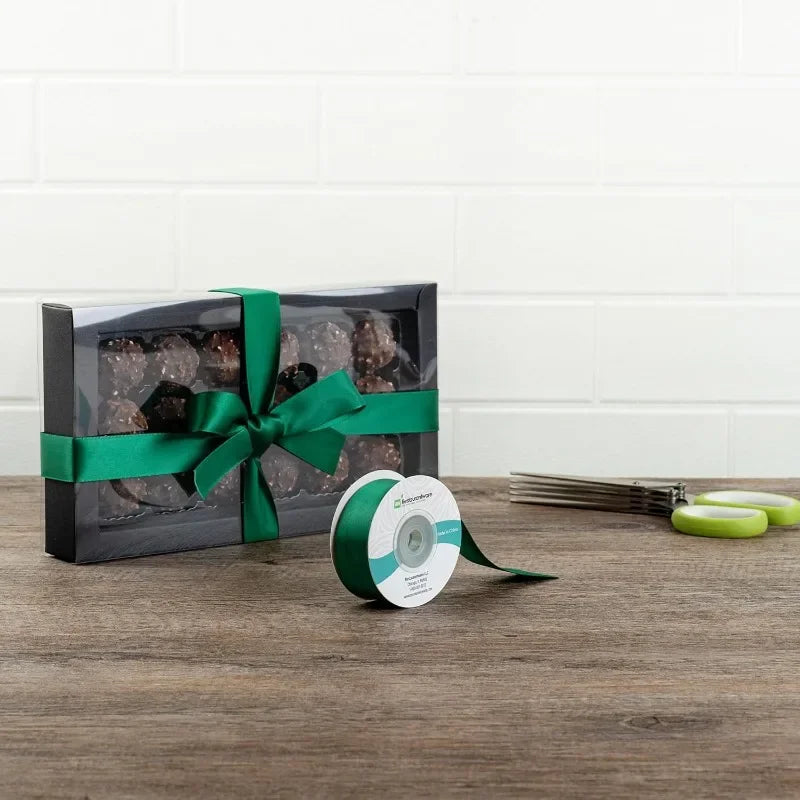 1" Forest Green Satin Ribbon 10 Yards - Single Sided