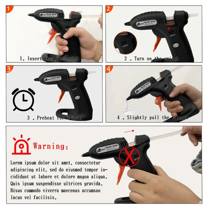 DC3.7V Cordless Hot Melt Glue Gun Household Handmade Small Glue Gun with 30 Mini Clear Glue Sticks