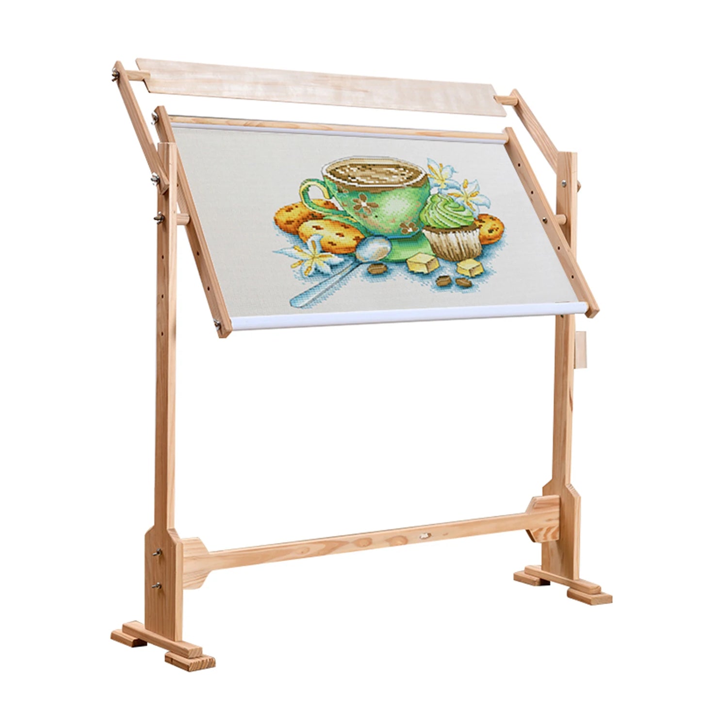 Wooden Embroidery Hoop Stand Angle Adjustable Cross Stitch Holder Frame Rack