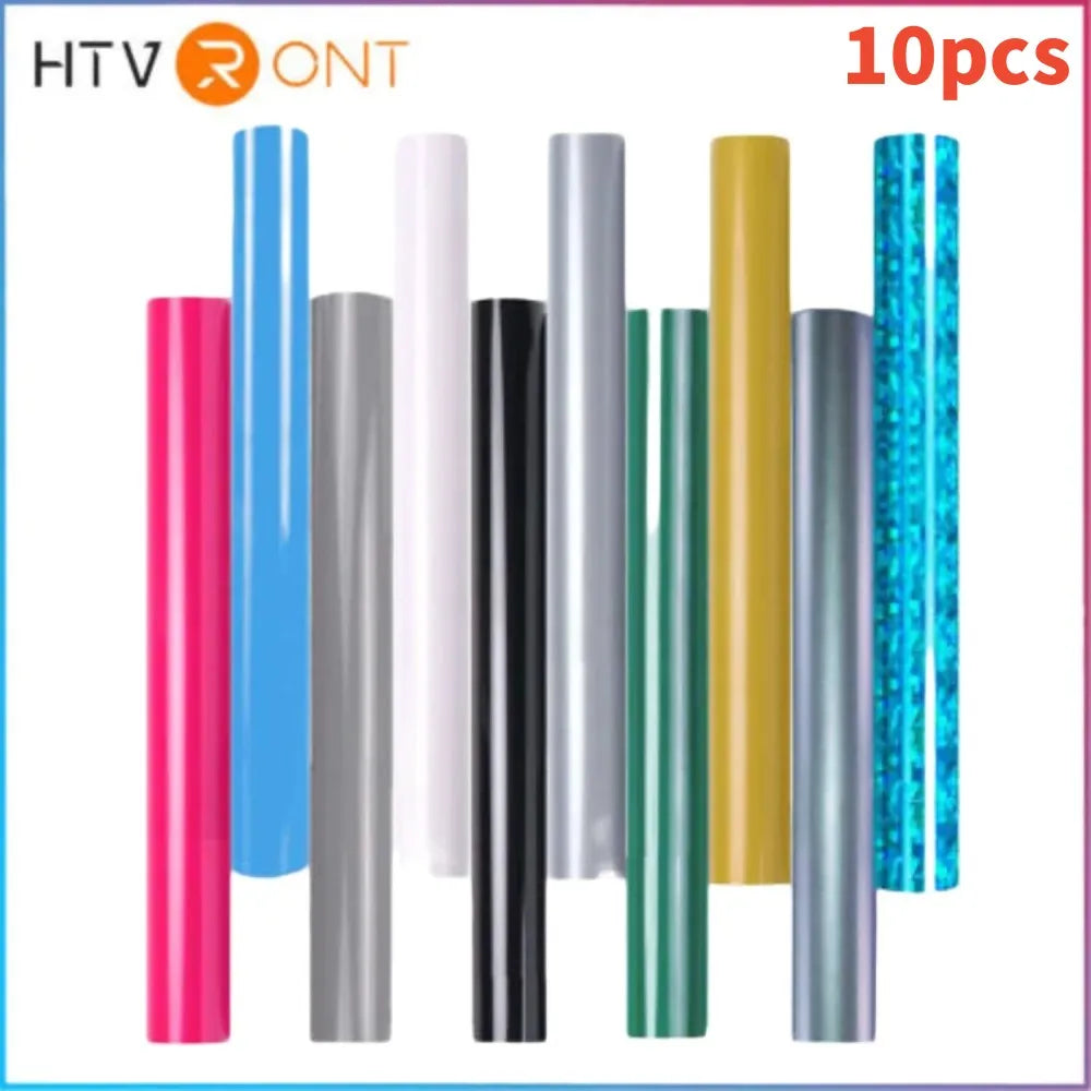 HTVRONT 12pk 12inX5ft Multi Colors Heat Transfer Vinyl Roll for Cricut T-shirt Printing DIY Iron on HTV Film