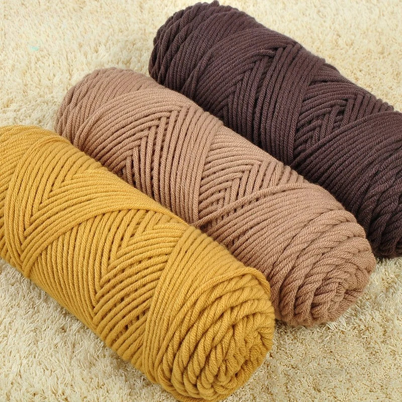 Crochet Knitting Soft Cotton Yarn, Hypoallergenic Yarn, Pack of 3 Pcs-300g/10.5oz, Light Worsted, Medium Roving for Scarves,Hats