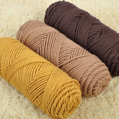 Crochet Knitting Soft Cotton Yarn, Hypoallergenic Yarn, Pack of 3 Pcs-300g/10.5oz, Light Worsted, Medium Roving for Scarves,Hats