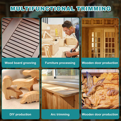 Electric Trimmer Wood Router Woodworking Milling Engraving Slotting Machine US 110V Linear guide rail