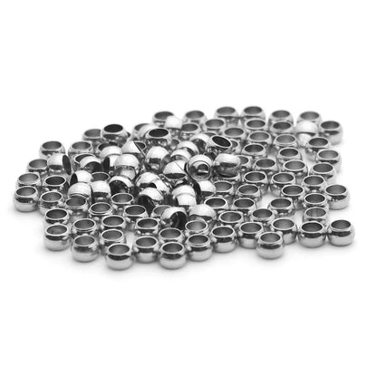 100-200Pcs 1.5 2 2.5 3mm Stainless Steel Ball Stopper Crimp End Beads Positioning Spacer Beads