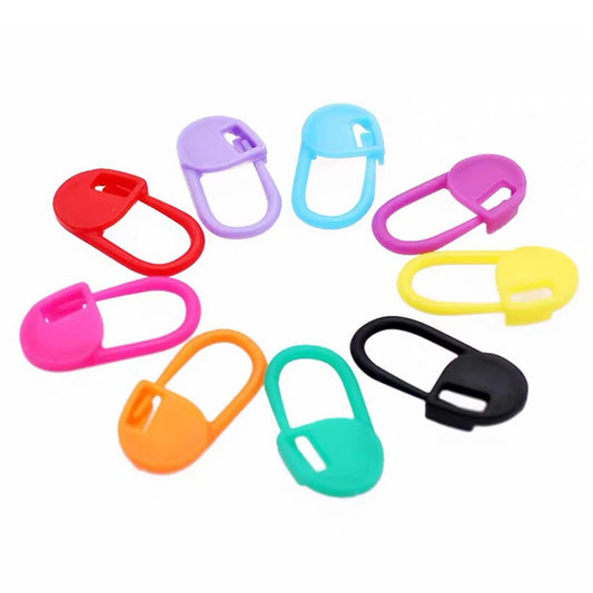 50Pcs Mix Color Plastic Knitting Tools Locking Stitch Markers Crochet Latch Needle Colorful Pins Clip Hook
