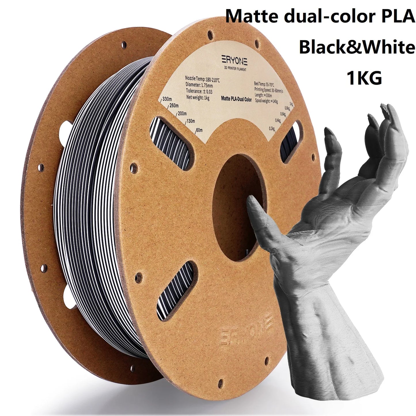 ERYONE Dual Color Series Silk PLA And Matte PLA 1KG 1.75mm Diameter High Quality Filament For FDM 3D Printing