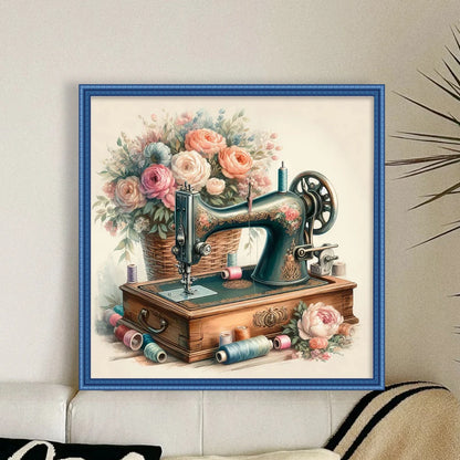 Full Embroidery Eco-cotton Thread 11CT Printed Flower Cross Stitch Kit Art