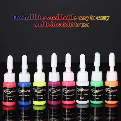 Fluorescent Tattoo Ink Kit 8 Color Safe Non-toxic Stylish Body Art Ink Kit That Glows