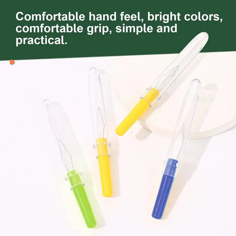 3-Pack Needle Threader Elderly Friendly Quick Threading, Random Colors