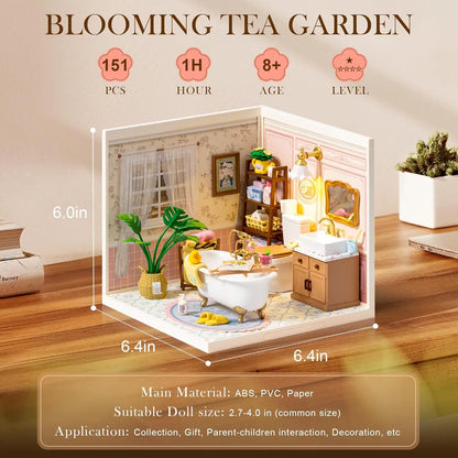 Robotime DIY Miniature Dollhouse Kit with Accessories Model Kit with LED to Build