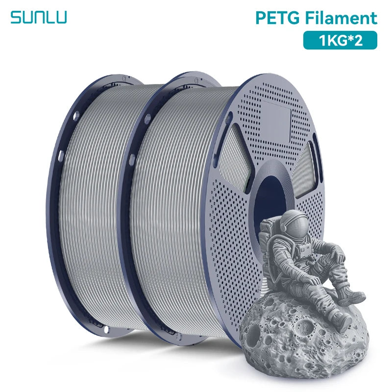 SUNLU 2KG PETG/PETG Clear Filament 1.75 ±0.02mm 1kg Spool (2.2lbs)