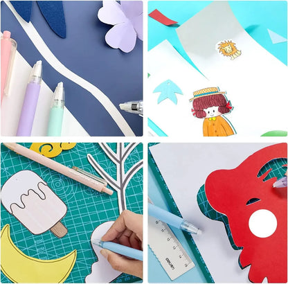 4 PCS Morandi Color Retractable Cutter Pen, Arts & Crafts Ceramic Blade, Safety Hobby Knife with Precision Blade