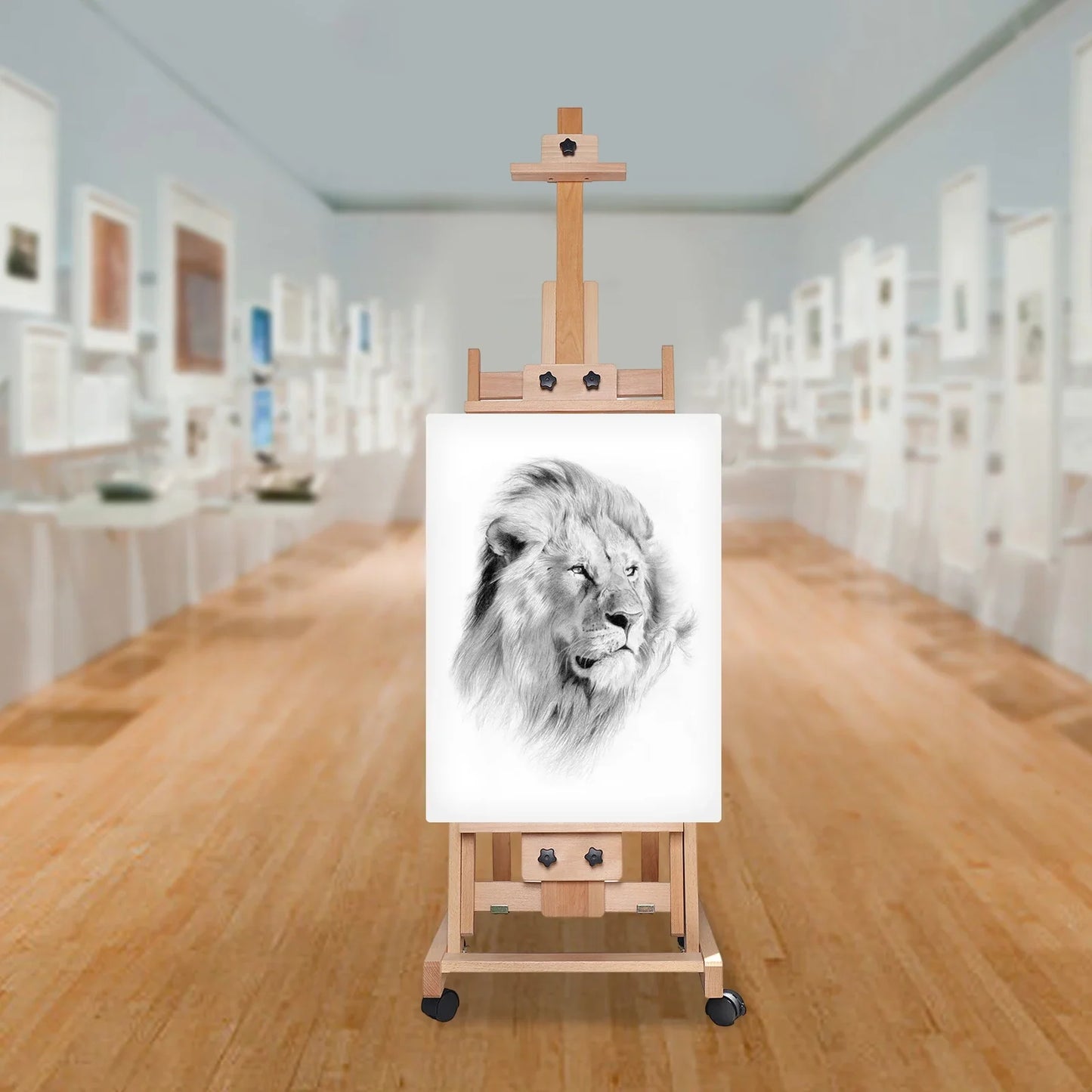 Sketch Easel Flat Standing Dual-Purpose, Large Heavy-Duty Studio Artist Easel H-Frame Wood