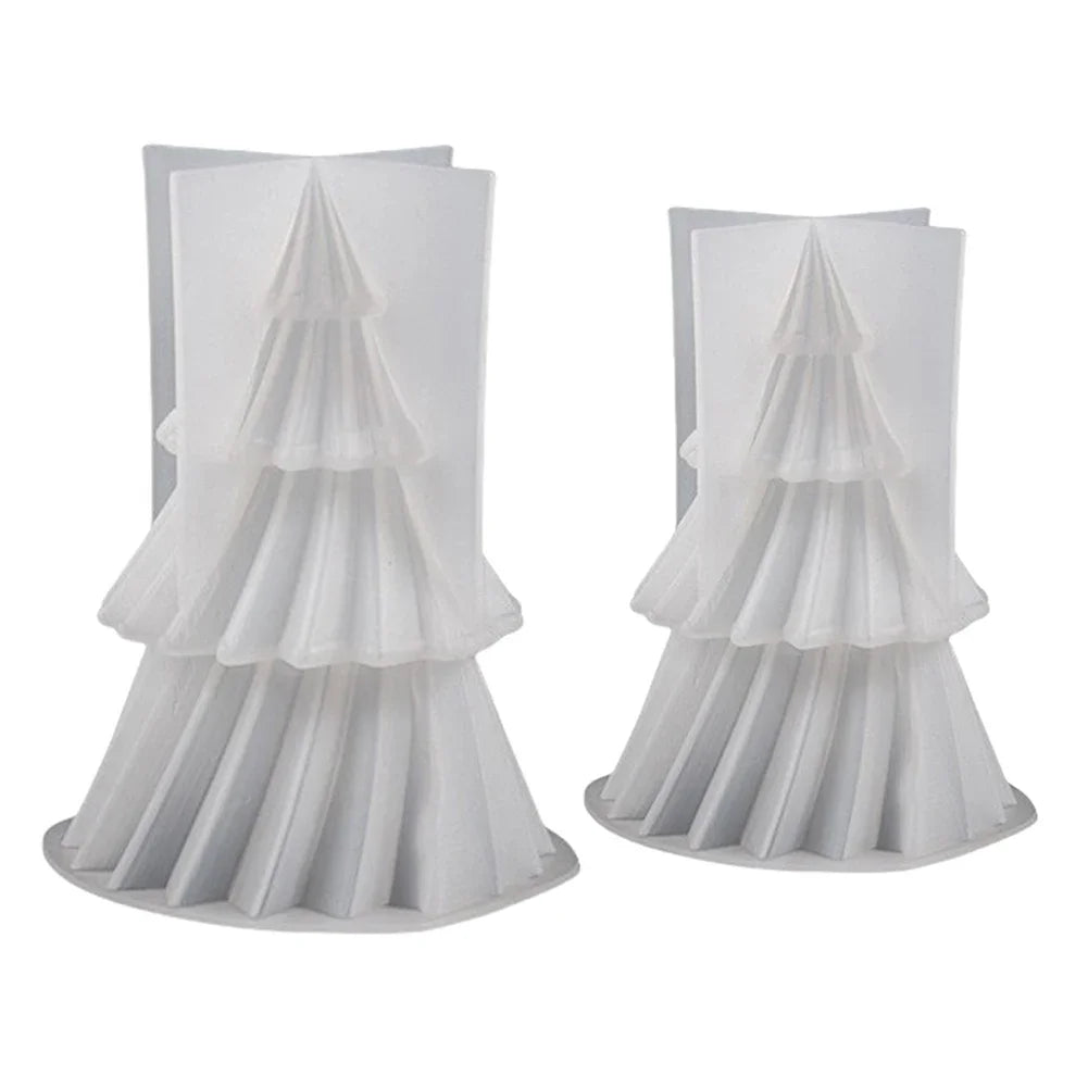 Pack of 2 Christmas Tree Silicone Candle Moulds