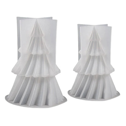Pack of 2 Christmas Tree Silicone Candle Moulds