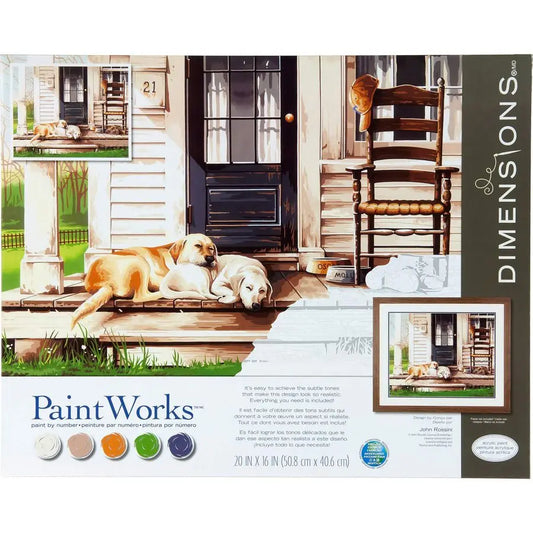 7391742 Lazy Dog Days Paint by Numbers Kit, 20 x 16