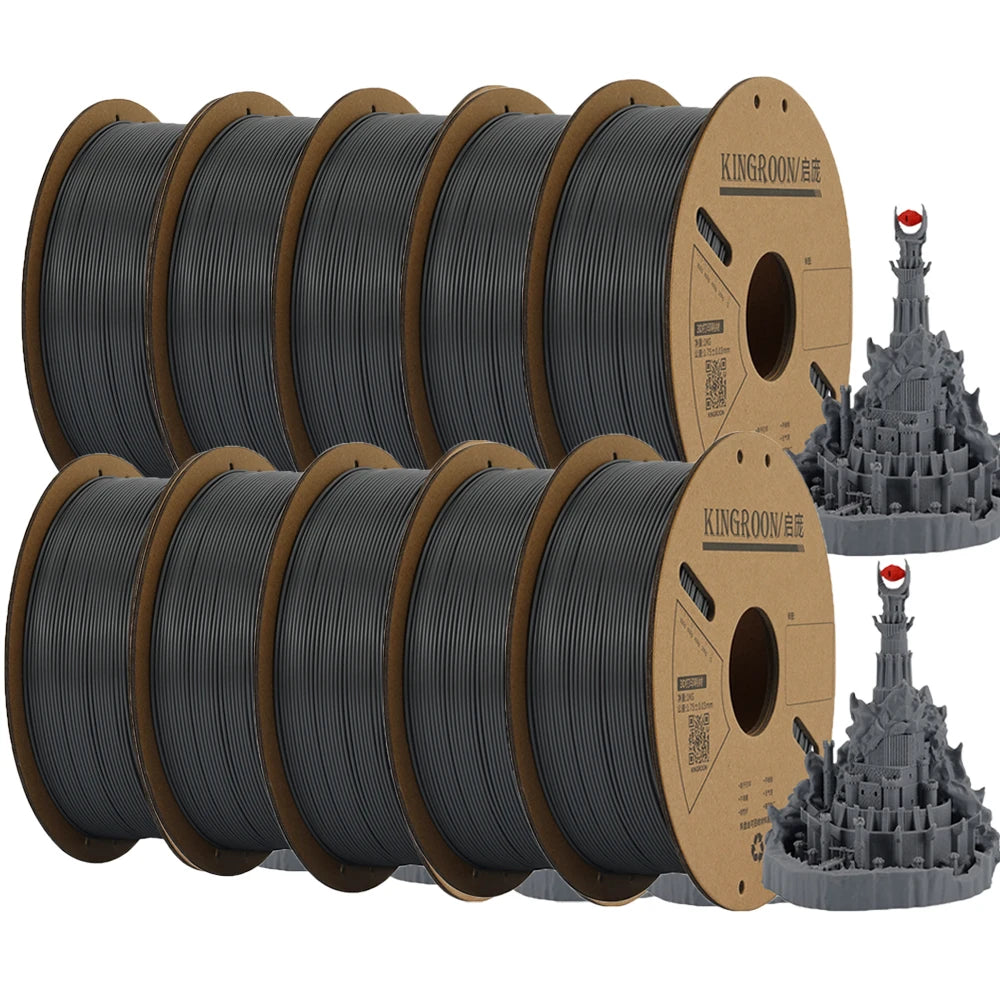 KINGROON PLA Filament 1.75mm 3D Printer 5/10Rolls Plastic Material 100% No Bubble for FDM 3D Printer MIX