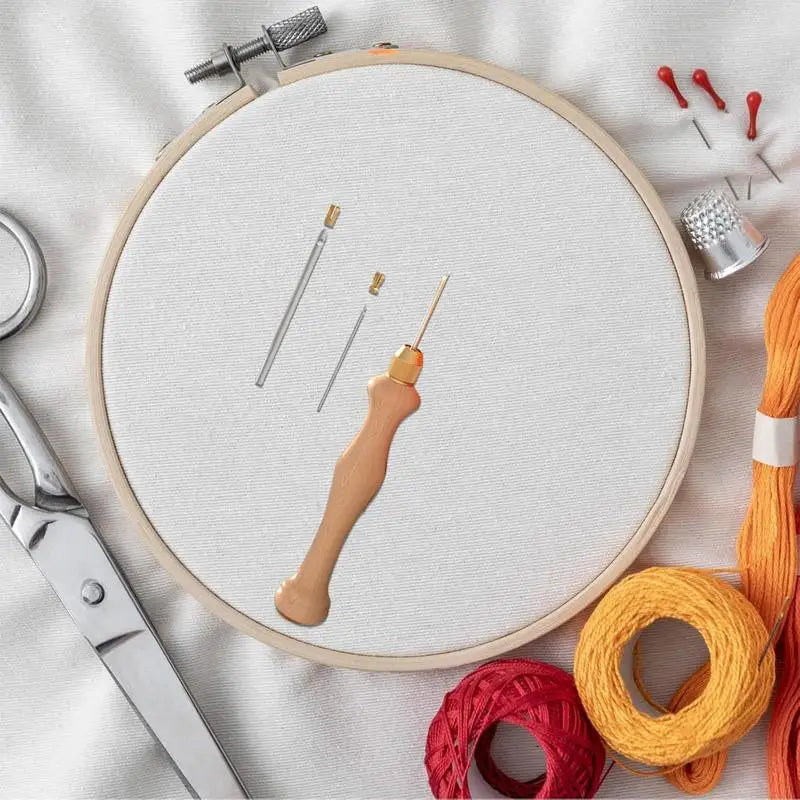 Embroidery Needle Kit Adjustable Punching Needle Tufting Tools Pen Punch Kit For Pillows Towels Quilts