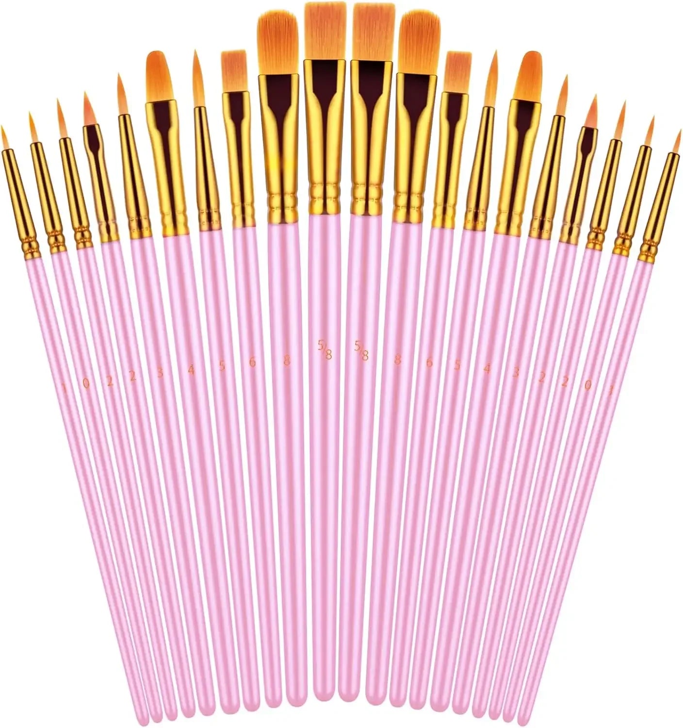 20 oil watercolor acrylic paint brushes, blue