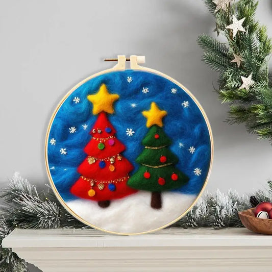 Felting Kits For Beginners Christmas Tree Snowman Hedgehog Handmade Kit Needle Felt Set