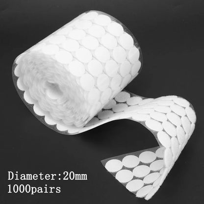 1000Pairs 15/20mm Self Adhesive Round Coin Fastener Hook Tape