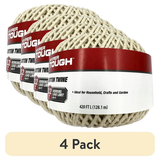4 Pack 420 Feet Natural Cotton Twine Household String