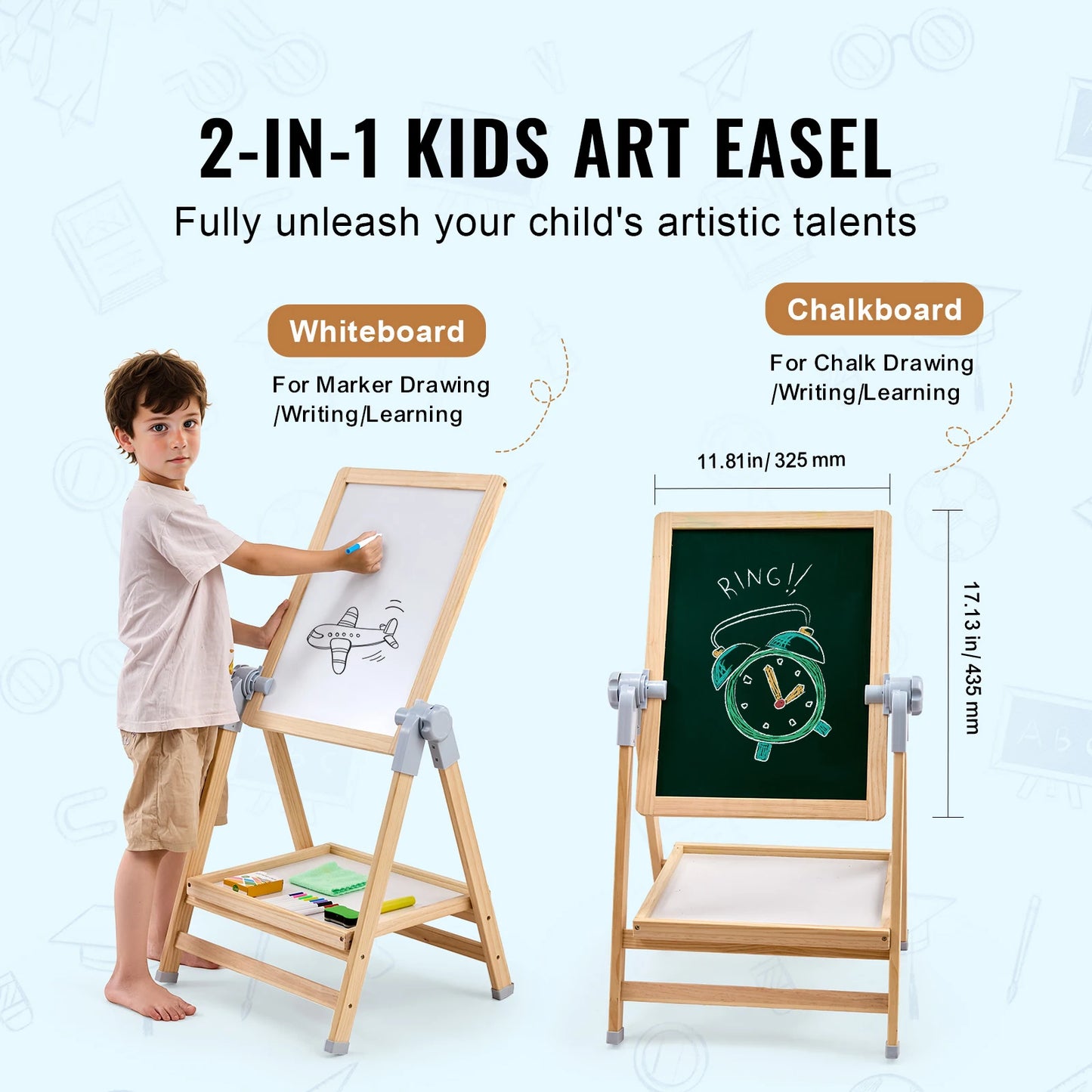SucceBuy Standing Magnetic Drawing Board WordPad Art Easel with Painting Accessories