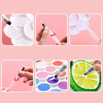 3/7pcs Watercolor Brush Pens Water Storage Function Painting Brushes For Watercolor