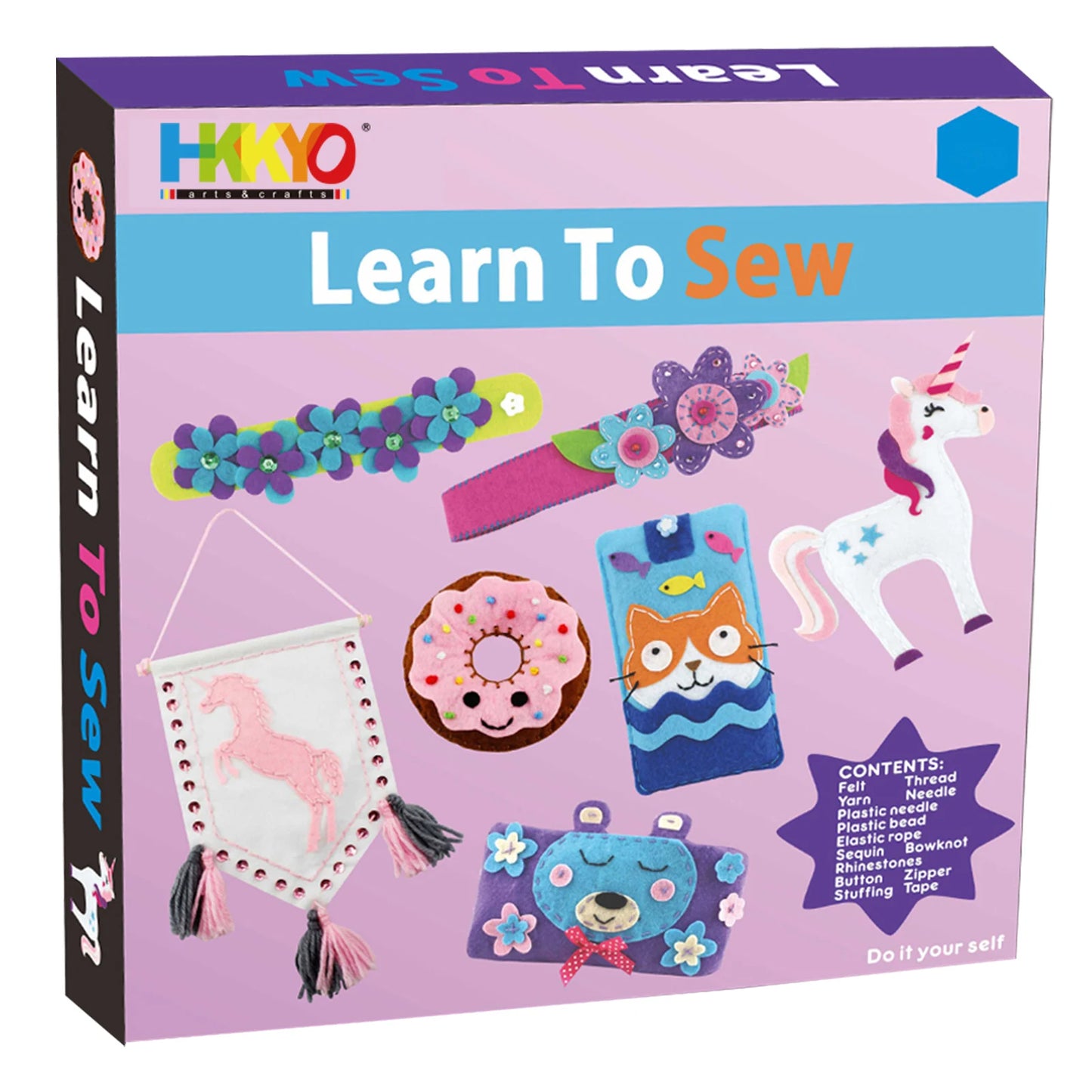 7 pcs DIY Sewing Fabrics Crafts Felt Supplies Kits Sets
