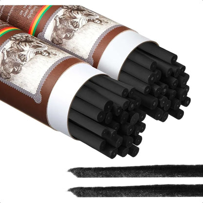 Gueevin 50 Pcs Willow Charcoal Sticks Perfect for Sketching Drawing Shading and Fine